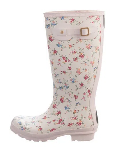 Pre-owned Hunter Rubber Floral Print Rain Boots In Multicolor