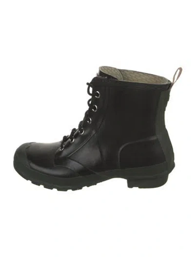 Pre-owned Hunter Rubber Lace-up Boots In Blue