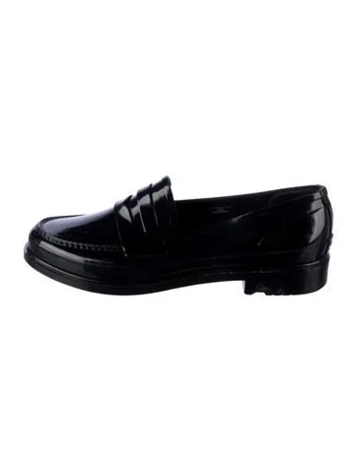 Pre-owned Hunter Rubber Loafers In Black