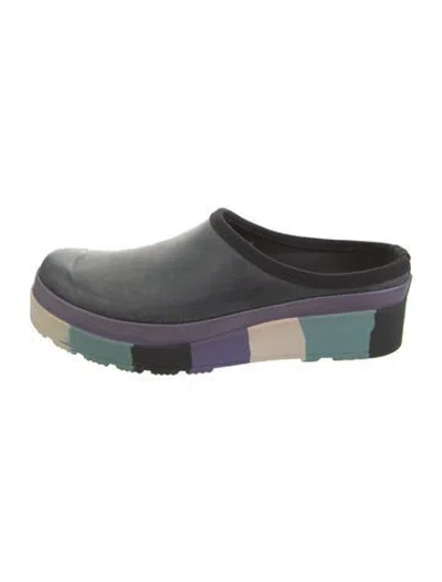 Pre-owned Hunter Rubber Mules In Black