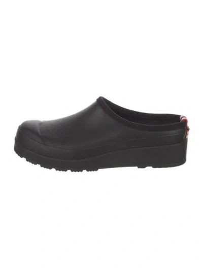 Pre-owned Hunter Rubber Mules In Black