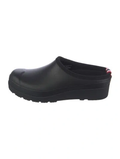 Pre-owned Hunter Rubber Mules In Black