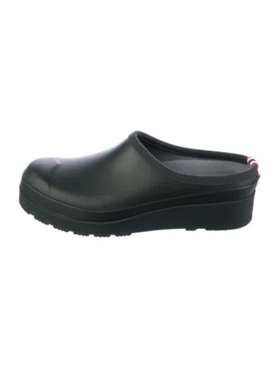 Pre-owned Hunter Rubber Mules In Green