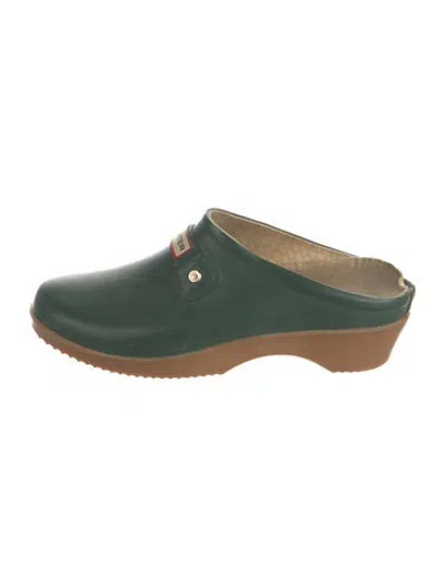 Pre-owned Hunter Rubber Mules In Green