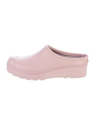 Pre-owned Hunter Rubber Mules In Pink