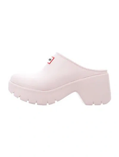 Pre-owned Hunter Rubber Mules In Pink