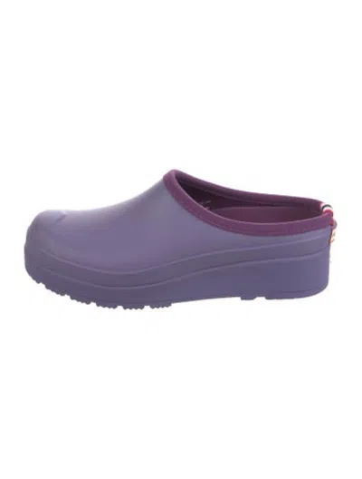 Pre-owned Hunter Rubber Mules In Purple