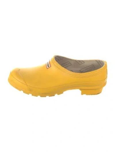Pre-owned Hunter Rubber Mules In Yellow