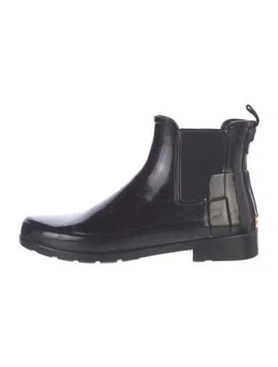 Pre-owned Hunter Rubber Rain Boots In Black