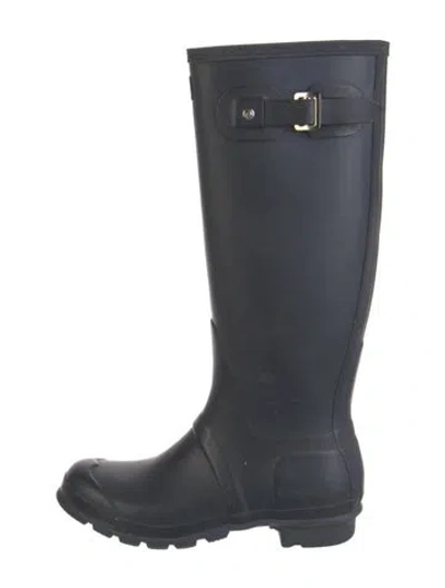 Pre-owned Hunter Rubber Rain Boots In Black