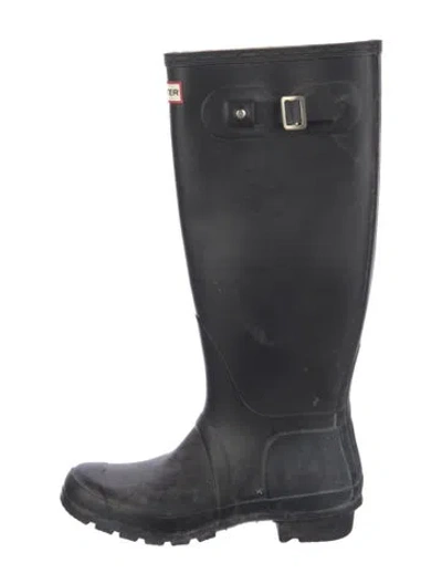 Pre-owned Hunter Rubber Rain Boots In Black