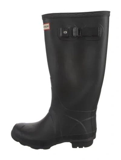 Pre-owned Hunter Rubber Rain Boots In Black