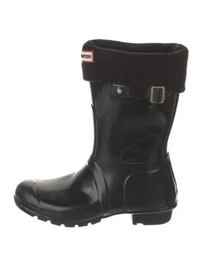 Pre-owned Hunter Rubber Rain Boots In Black