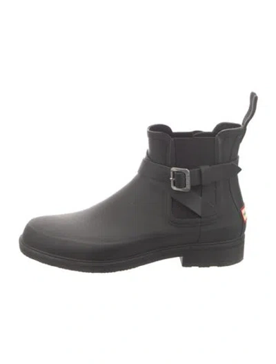 Pre-owned Hunter Rubber Rain Boots In Black