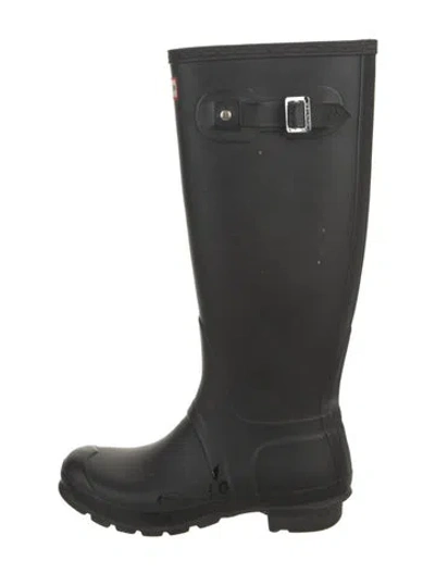 Pre-owned Hunter Rubber Rain Boots In Black