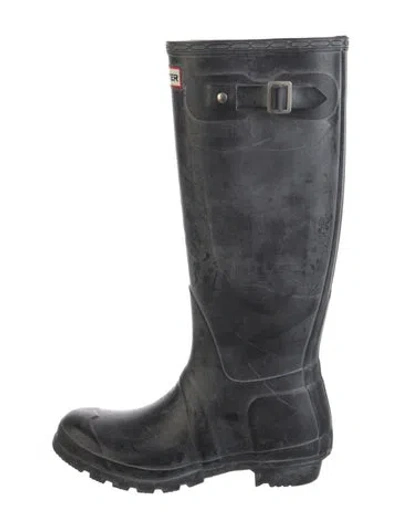 Pre-owned Hunter Rubber Rain Boots In Black