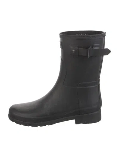Pre-owned Hunter Rubber Rain Boots In Black