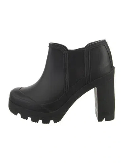Pre-owned Hunter Rubber Rain Boots In Black