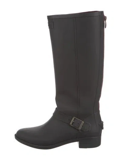 Pre-owned Hunter Rubber Rain Boots In Black