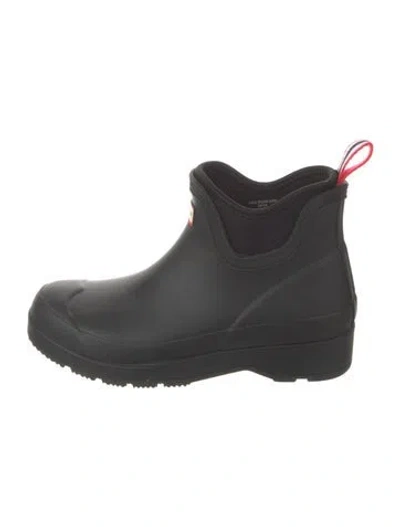 Pre-owned Hunter Rubber Rain Boots In Black