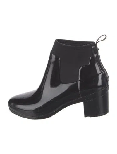 Pre-owned Hunter Rubber Rain Boots In Black