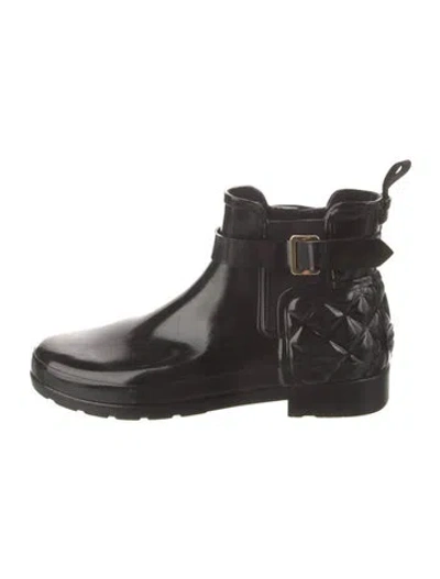 Pre-owned Hunter Rubber Rain Boots In Black
