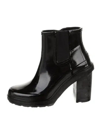 Pre-owned Hunter Rubber Rain Boots In Black