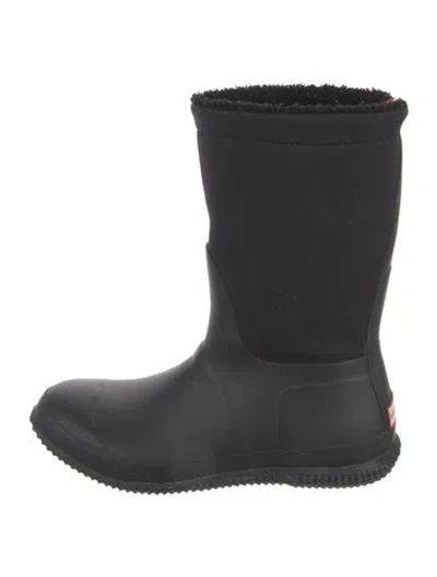 Pre-owned Hunter Rubber Rain Boots In Black