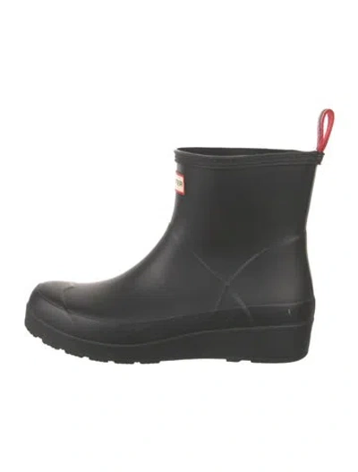 Pre-owned Hunter Rubber Rain Boots In Black