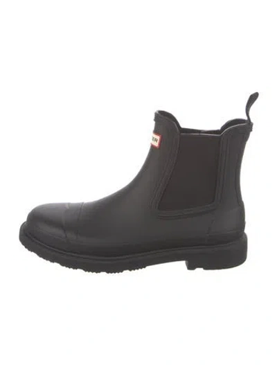 Pre-owned Hunter Rubber Rain Boots In Black