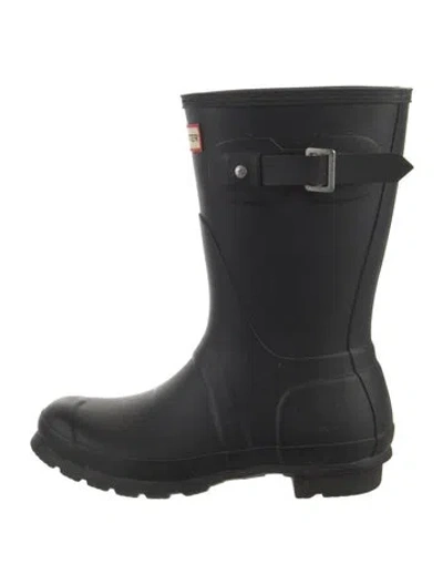 Pre-owned Hunter Rubber Rain Boots In Black