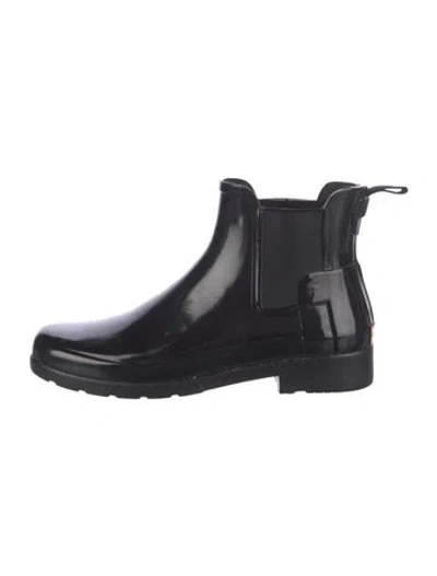 Pre-owned Hunter Rubber Rain Boots In Black