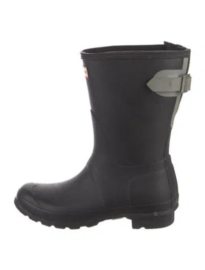 Pre-owned Hunter Rubber Rain Boots In Black
