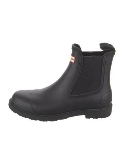 Pre-owned Hunter Rubber Rain Boots In Black
