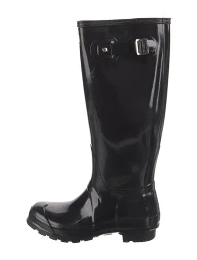Pre-owned Hunter Rubber Rain Boots In Black