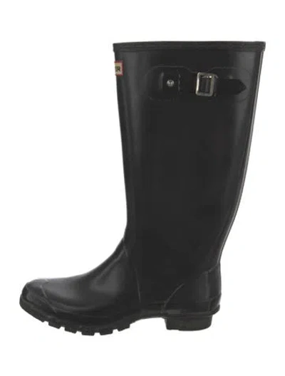Pre-owned Hunter Rubber Rain Boots In Black