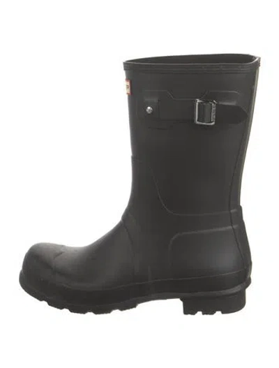 Pre-owned Hunter Rubber Rain Boots In Black