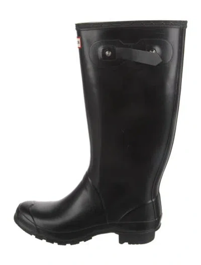 Pre-owned Hunter Rubber Rain Boots In Black
