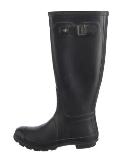 Pre-owned Hunter Rubber Rain Boots In Black