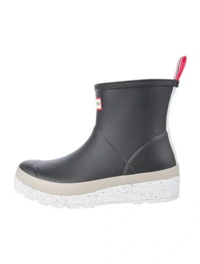 Pre-owned Hunter Rubber Rain Boots In Black