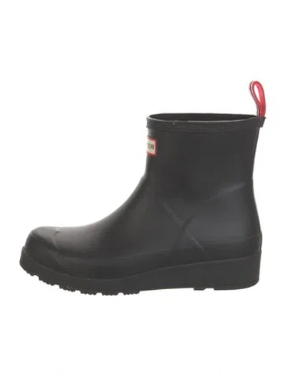 Pre-owned Hunter Rubber Rain Boots In Black