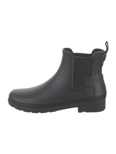 Pre-owned Hunter Rubber Rain Boots In Black