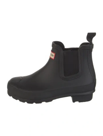 Pre-owned Hunter Rubber Rain Boots In Black