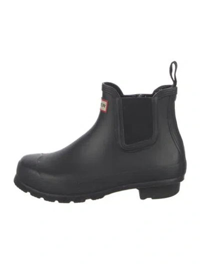Pre-owned Hunter Rubber Rain Boots In Black