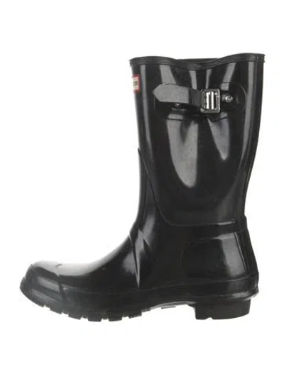 Pre-owned Hunter Rubber Rain Boots In Black