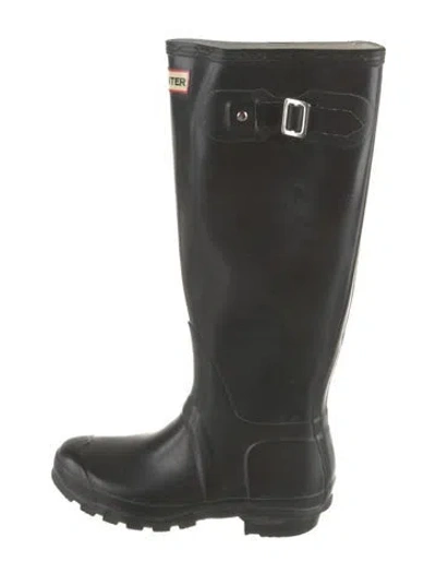 Pre-owned Hunter Rubber Rain Boots In Black