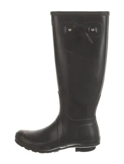 Pre-owned Hunter Rubber Rain Boots In Black