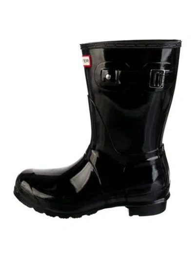 Pre-owned Hunter Rubber Rain Boots In Black