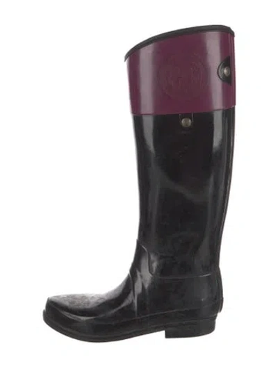 Pre-owned Hunter Rubber Rain Boots In Black