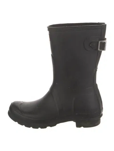 Pre-owned Hunter Rubber Rain Boots In Black